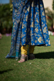 Garima Blue Hand Blocked Suit Set