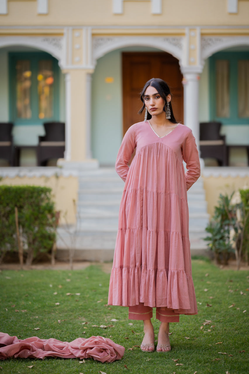 Gazal Sea Pink Suit Set