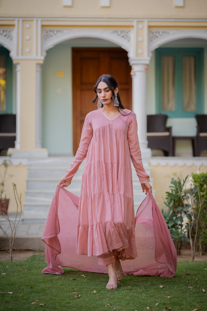 Gazal Sea Pink Suit Set