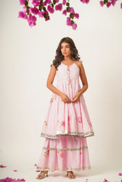 Harini Pink Handpainted Sharara Set