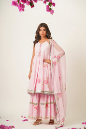 Harini Pink Handpainted Sharara Set