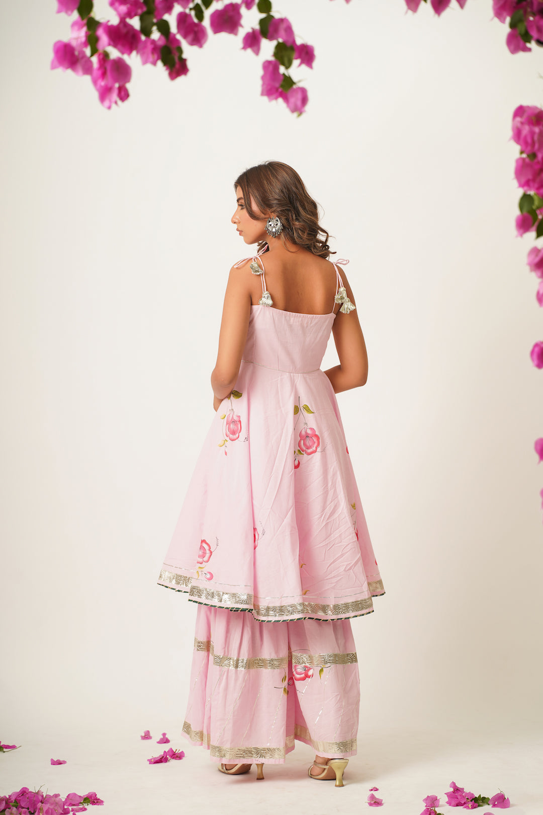 Harini Pink Handpainted Sharara Set