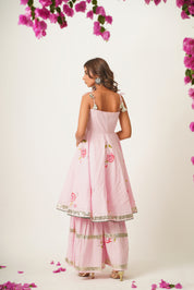 Harini Pink Handpainted Sharara Set