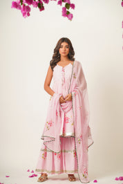 Harini Pink Handpainted Sharara Set