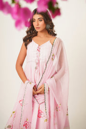Harini Pink Handpainted Sharara Set