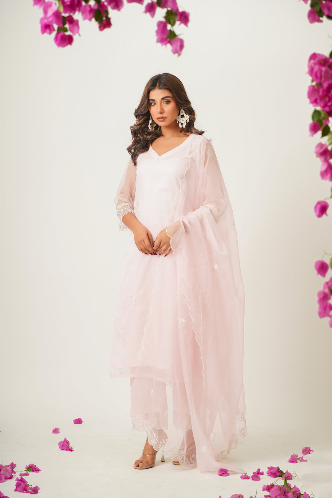Jiya Blush Pink Organza Suit Set