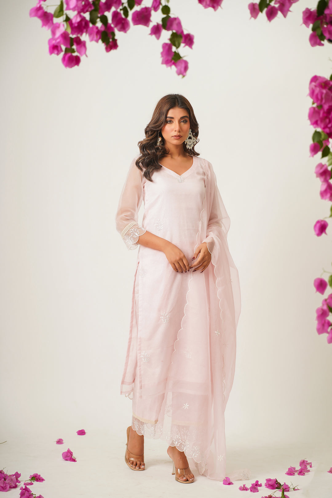 Jiya Blush Pink Organza Suit Set