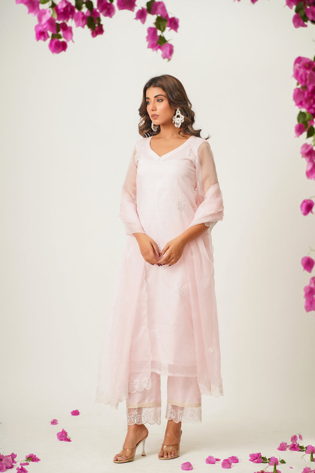 Jiya Blush Pink Organza Suit Set