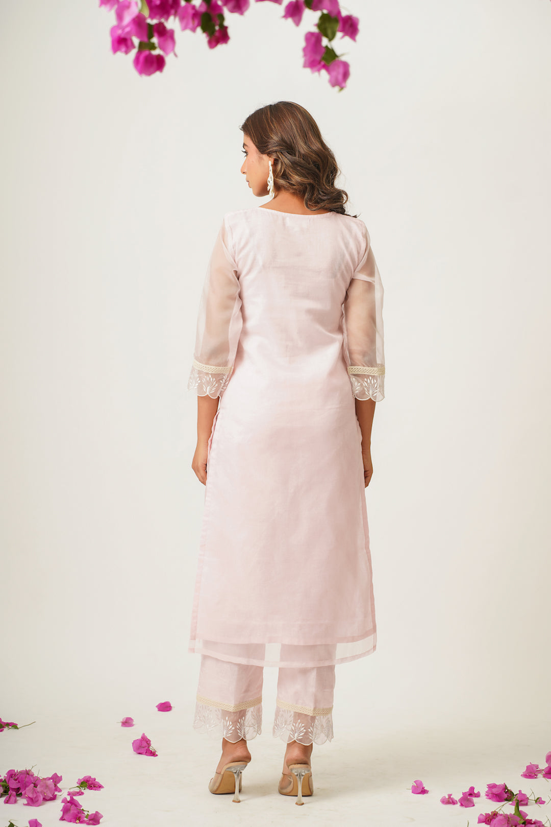 Jiya Blush Pink Organza Suit Set