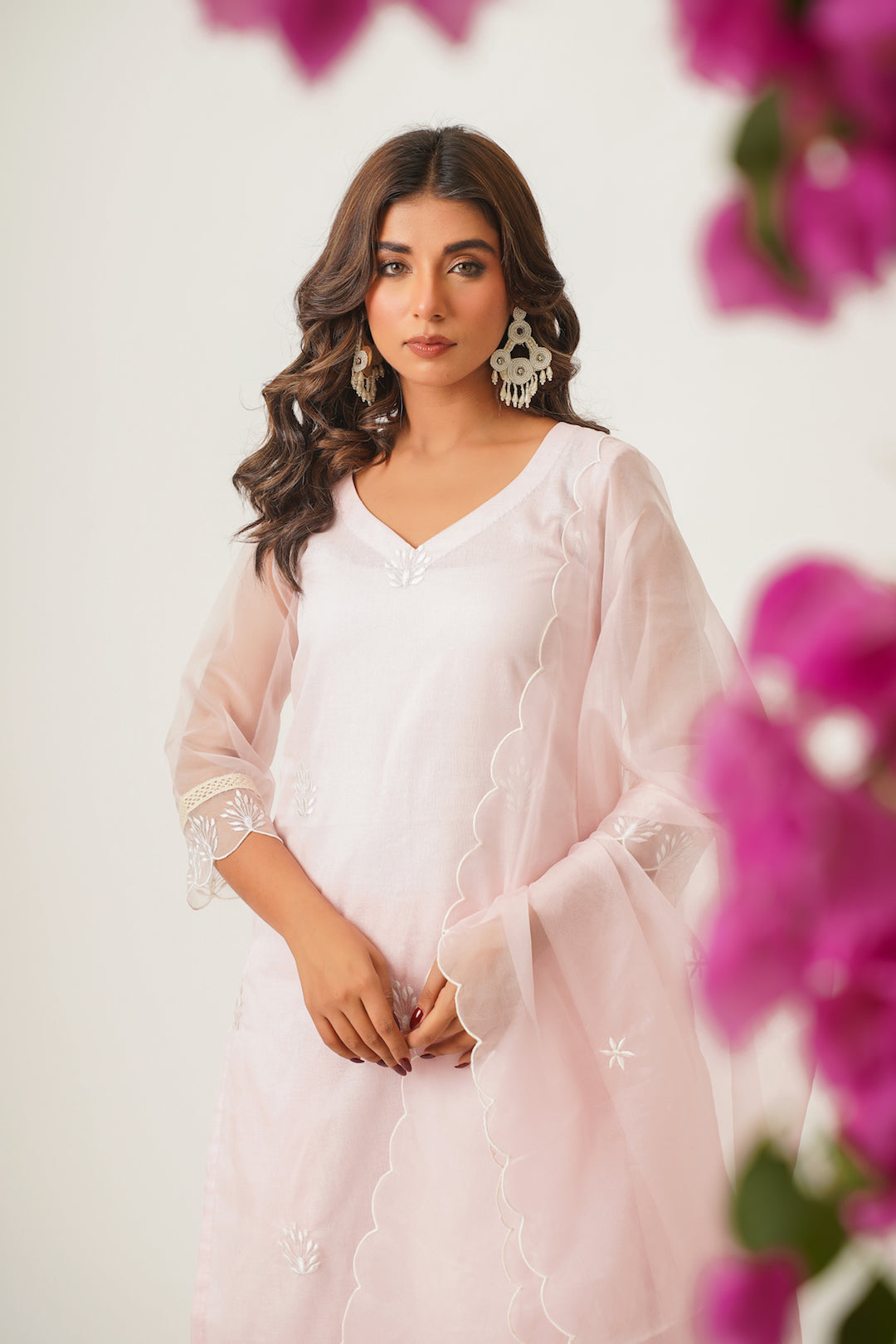 Jiya Blush Pink Organza Suit Set