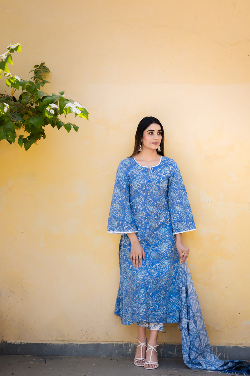 Keri Hand Blocked Printed Suit Set