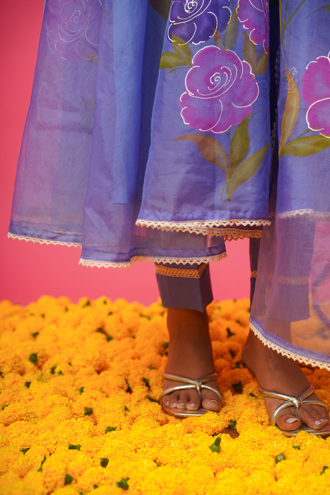 Laila Lavander Handpainted Suit Set