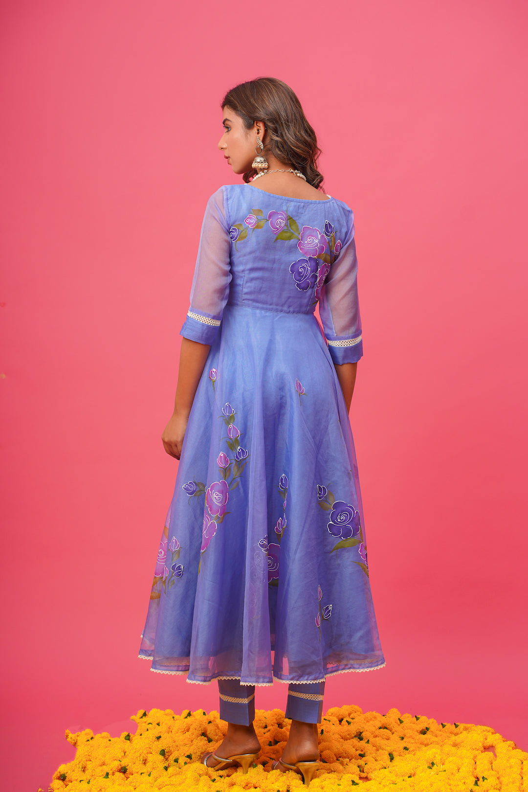 Laila Lavander Handpainted Suit Set