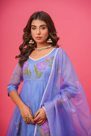 Laila Lavander Handpainted Suit Set