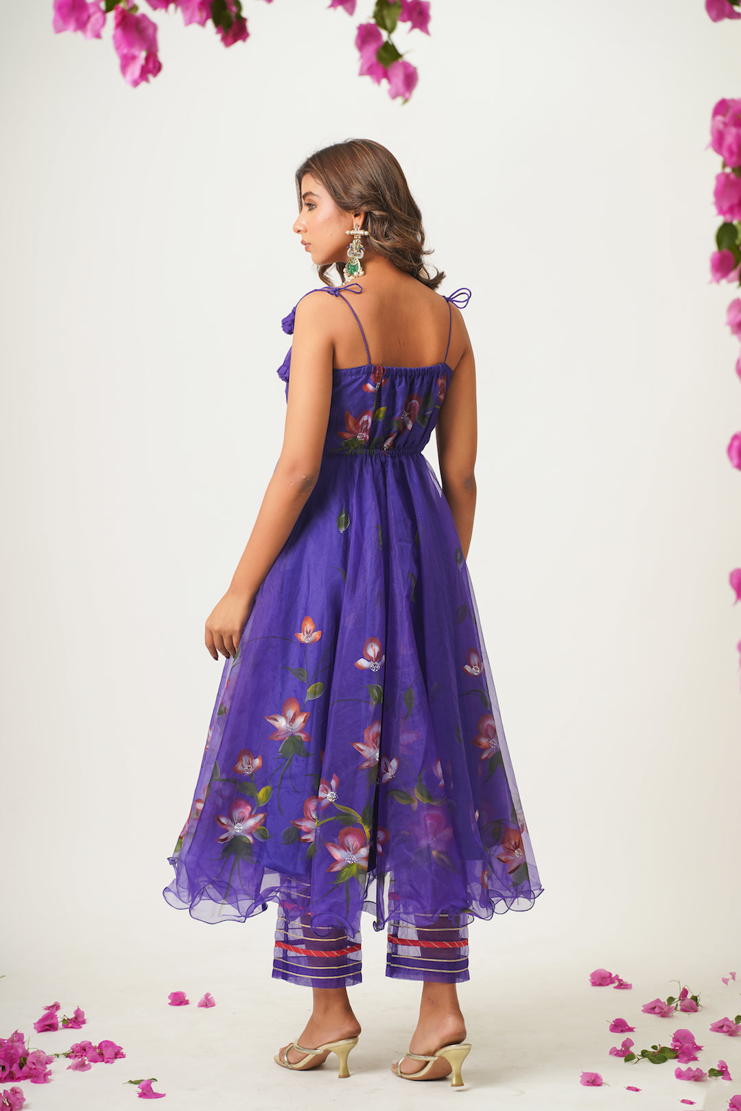 Lila Voilet Handpainted Suit Set