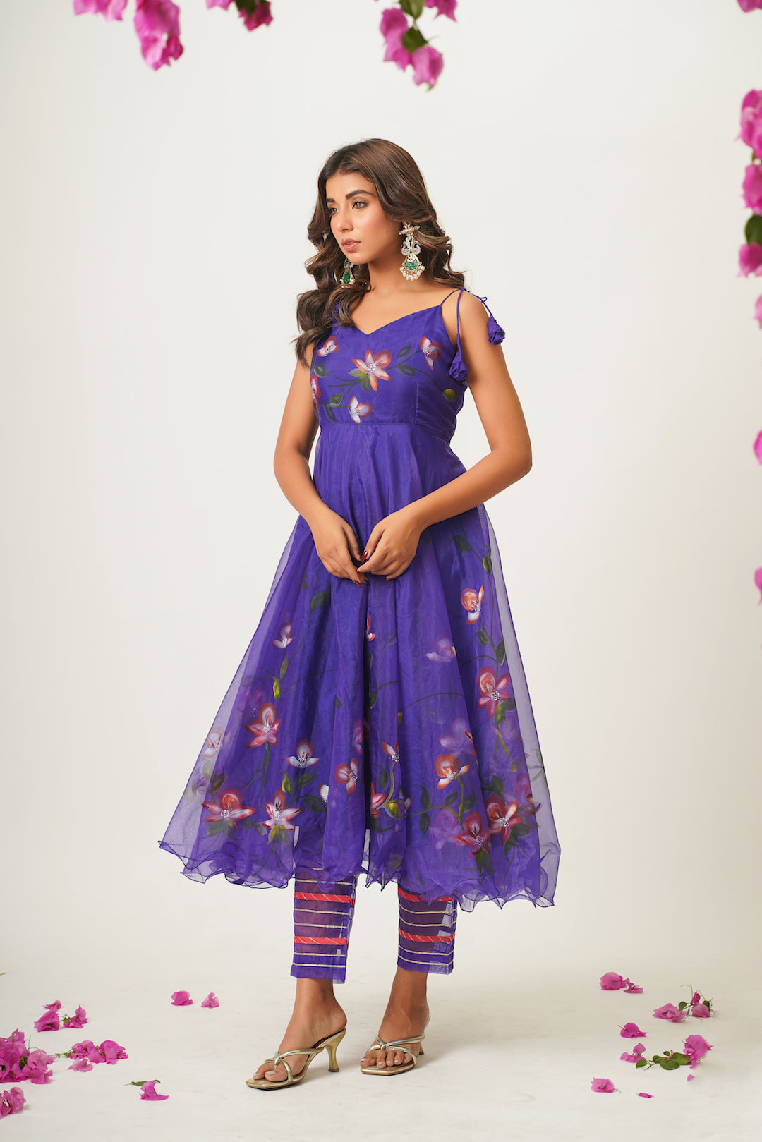 Lila Voilet Handpainted Suit Set