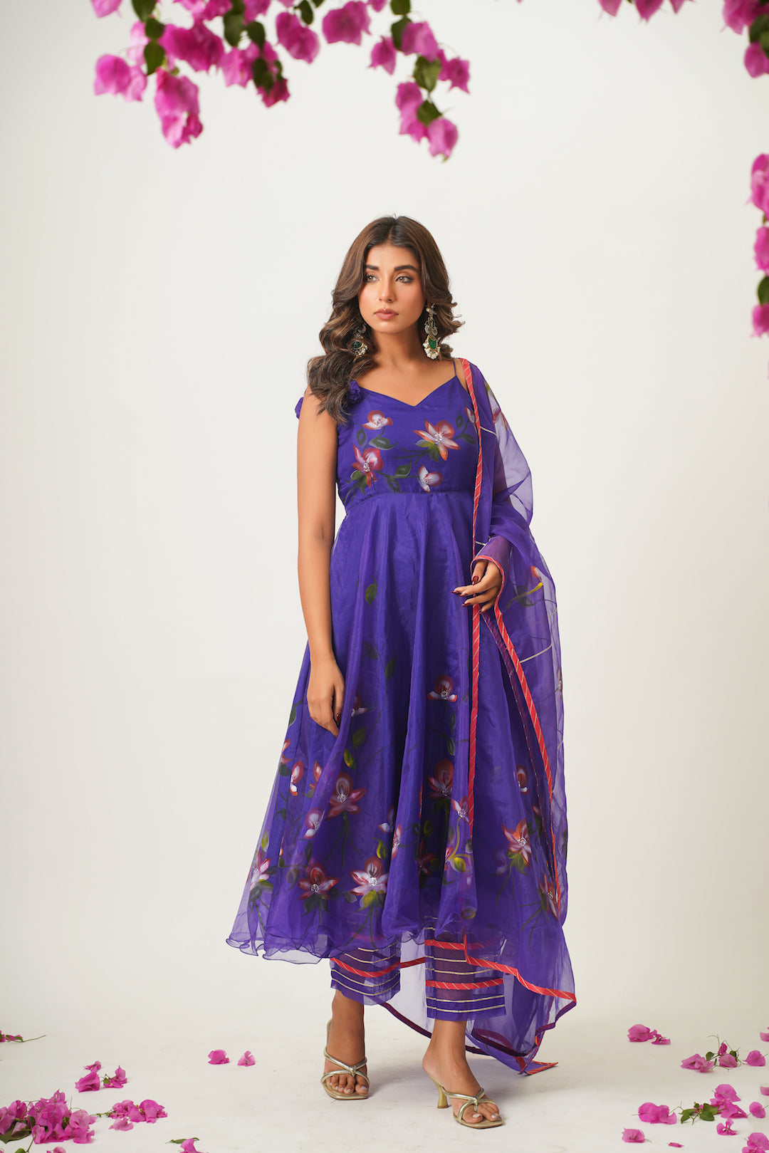 Lila Voilet Handpainted Suit Set