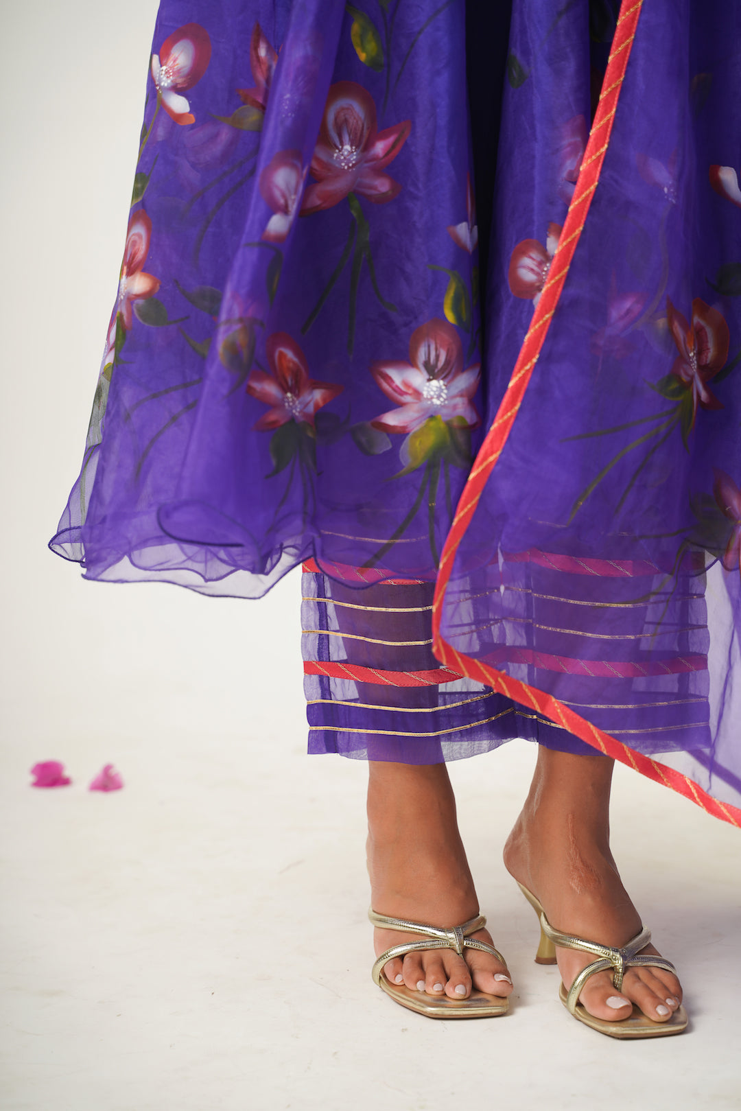 Lila Voilet Handpainted Suit Set