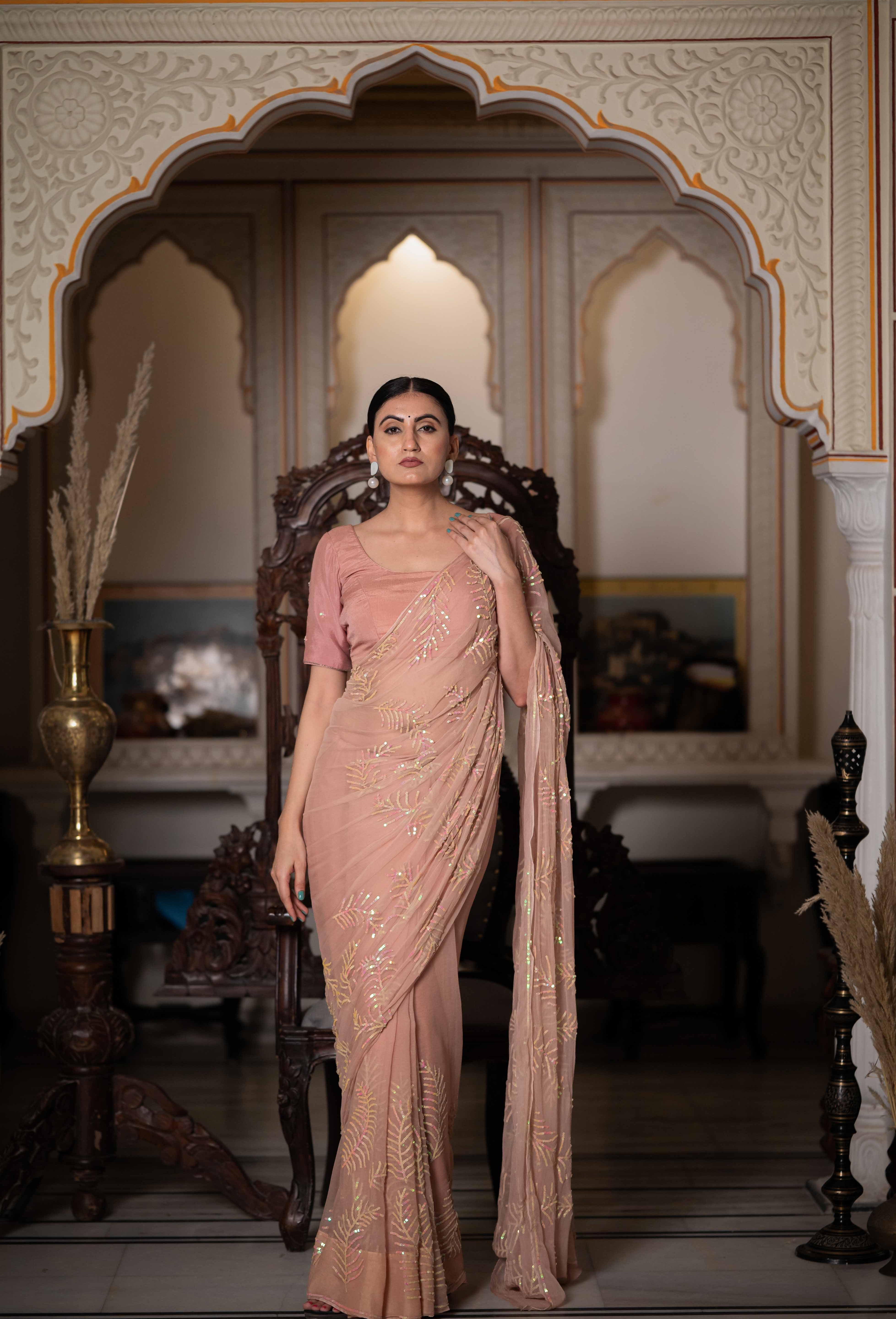 Mallar Beige Tari Saree