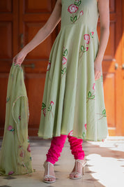 Mati Green Hand Painted suit set