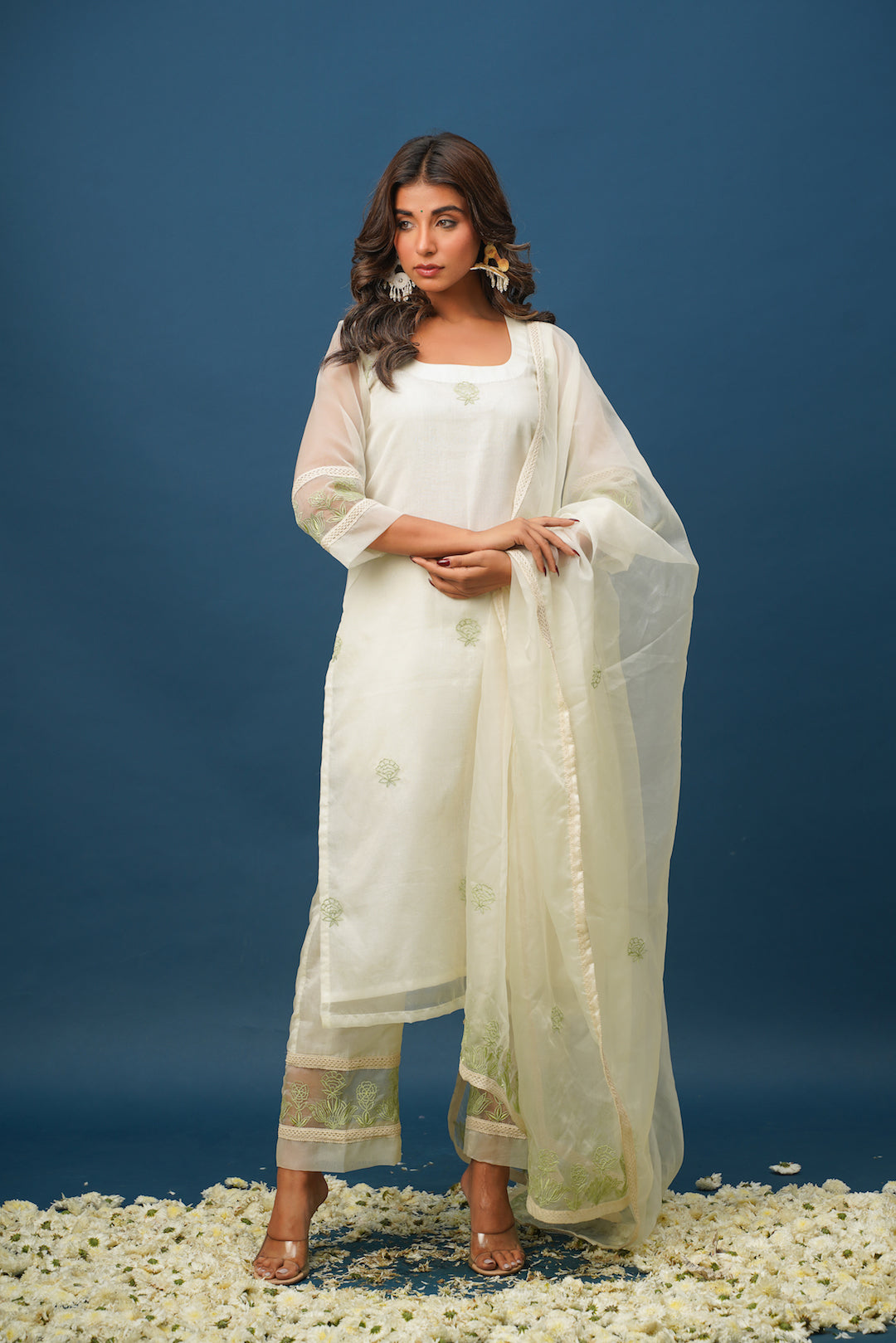 Mia Green Organza Suit Set