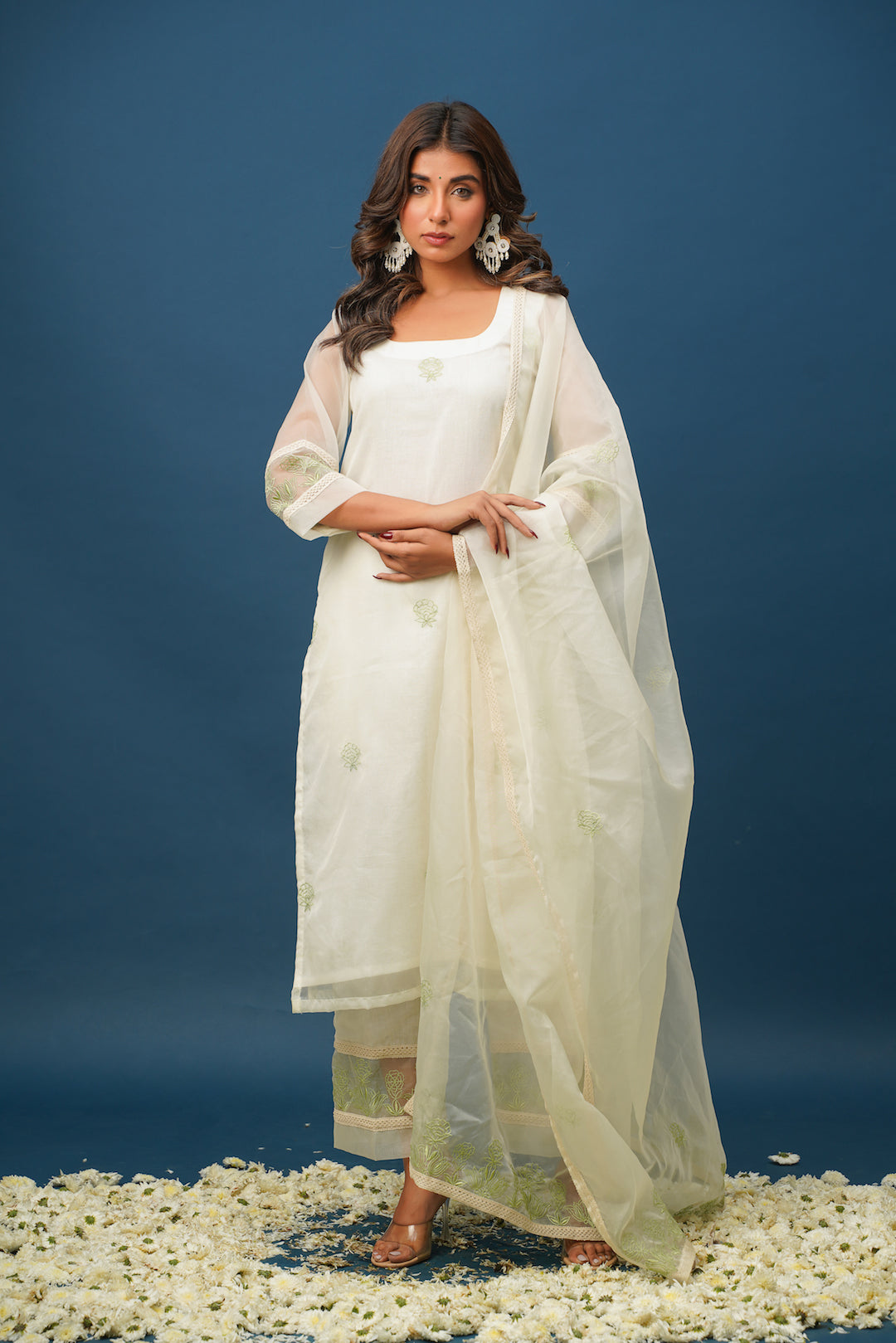 Mia Green Organza Suit Set