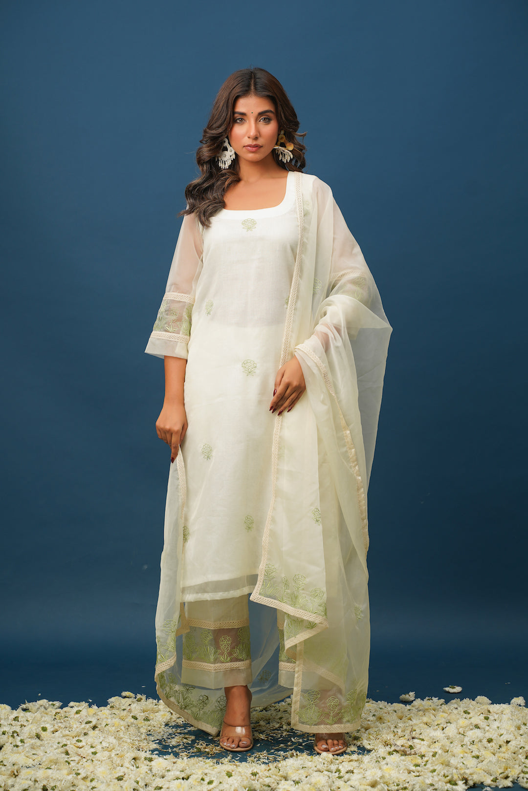 Mia Green Organza Suit Set