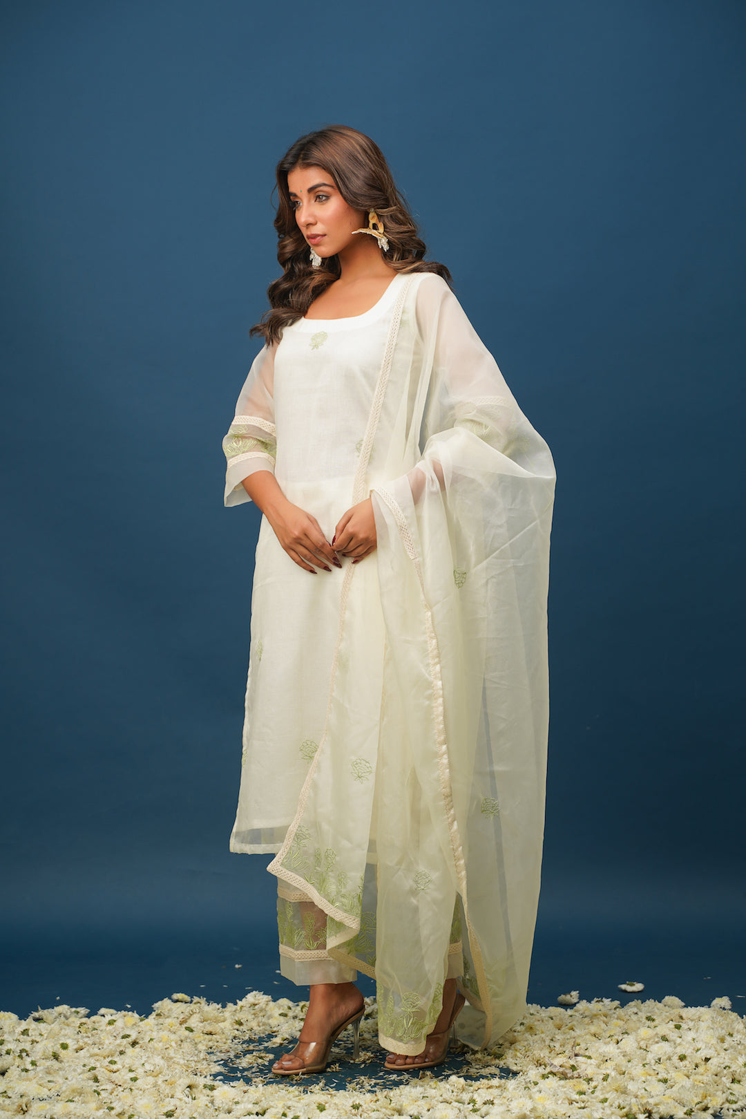 Mia Green Organza Suit Set