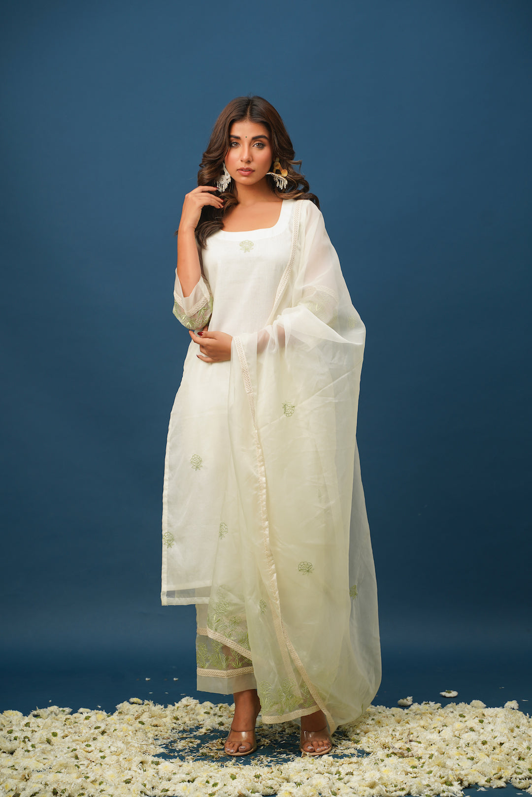 Mia Green Organza Suit Set