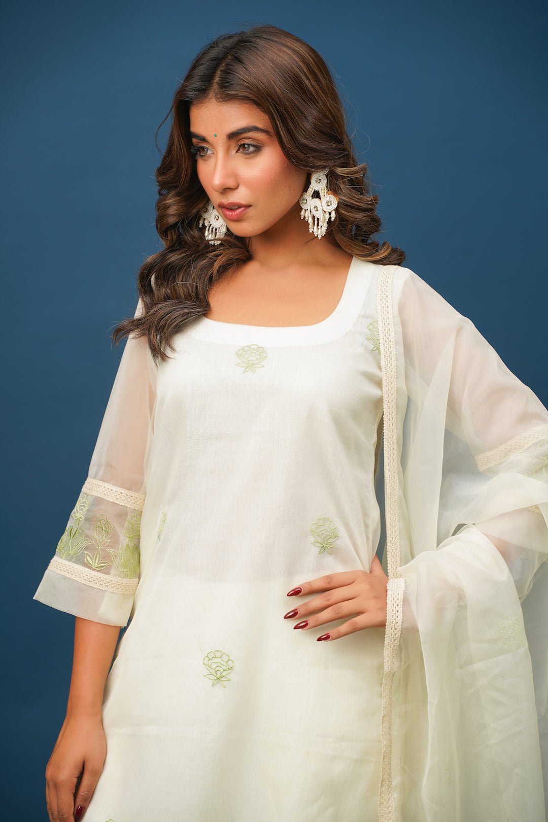 Mia Green Organza Suit Set