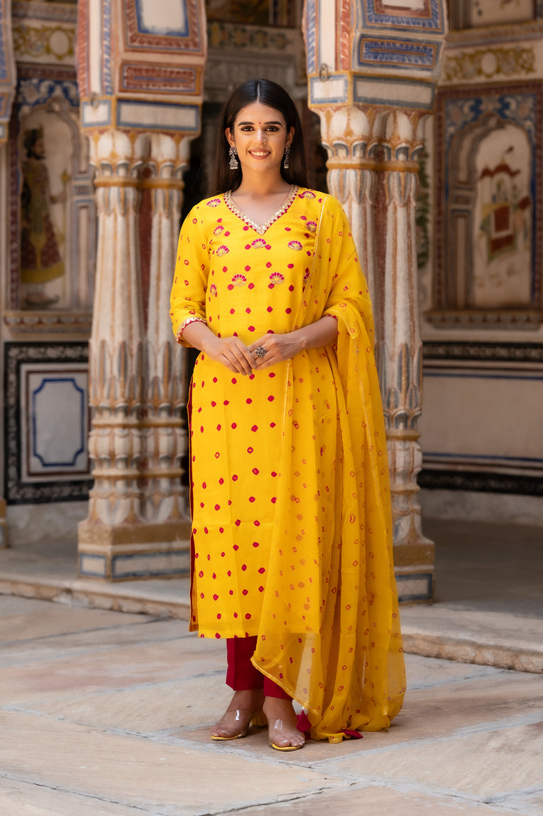 Mango Yellow Straight Suit