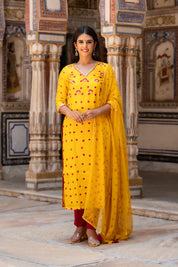 Mango Yellow Straight Suit