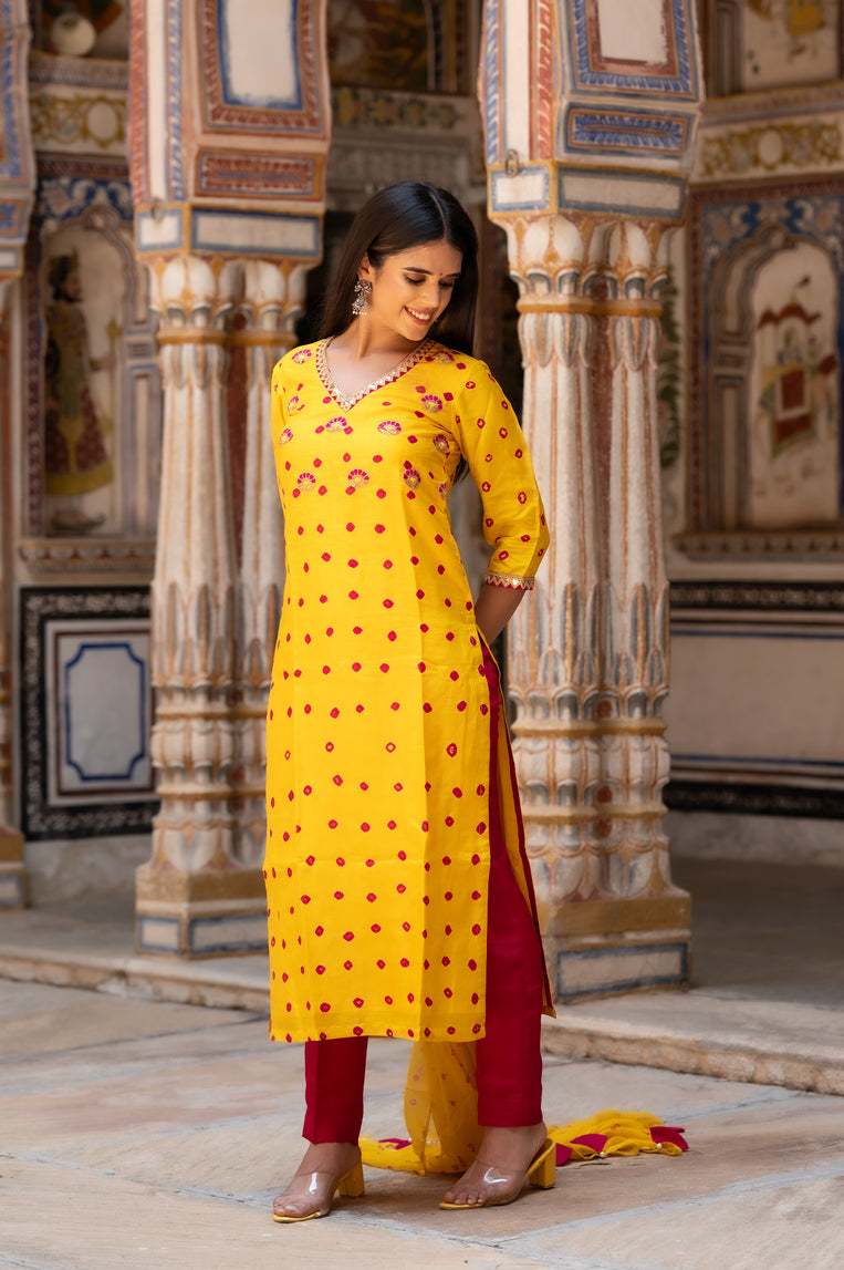 Mango Yellow Straight Suit