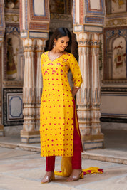 Mango Yellow Straight Suit