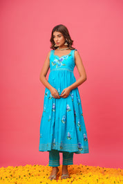 Nilima Blue Handpainted Suit Set