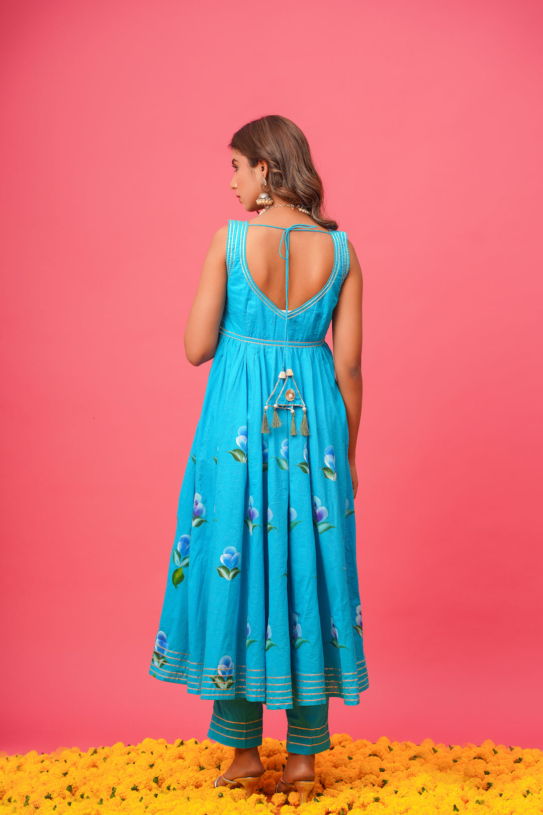 Nilima Blue Handpainted Suit Set