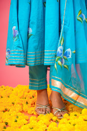 Nilima Blue Handpainted Suit Set
