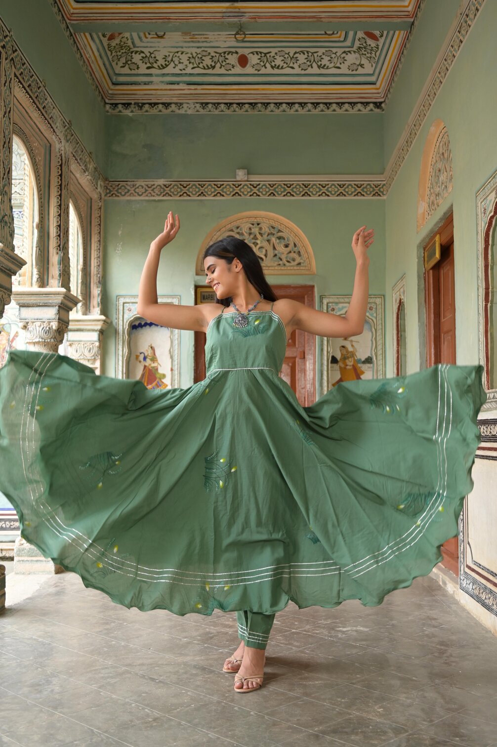 Olive Cotton Suit Set