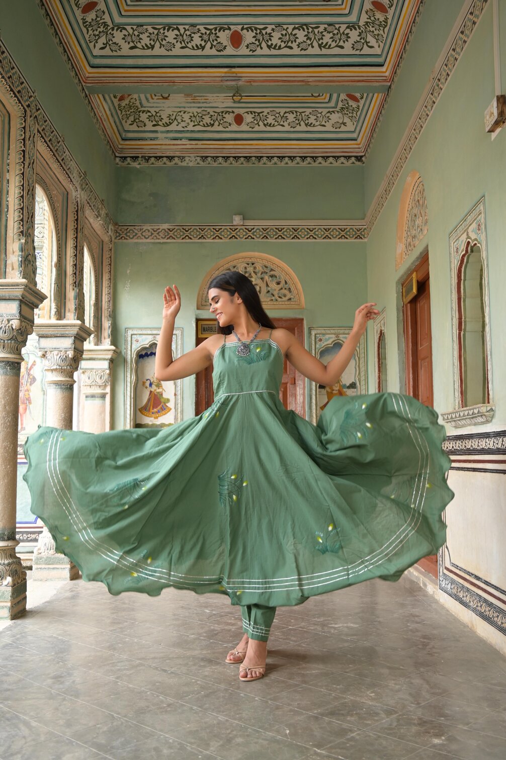 Olive Cotton Suit Set