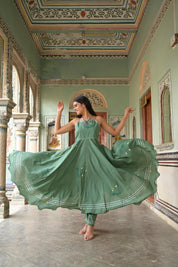 Olive Cotton Suit Set