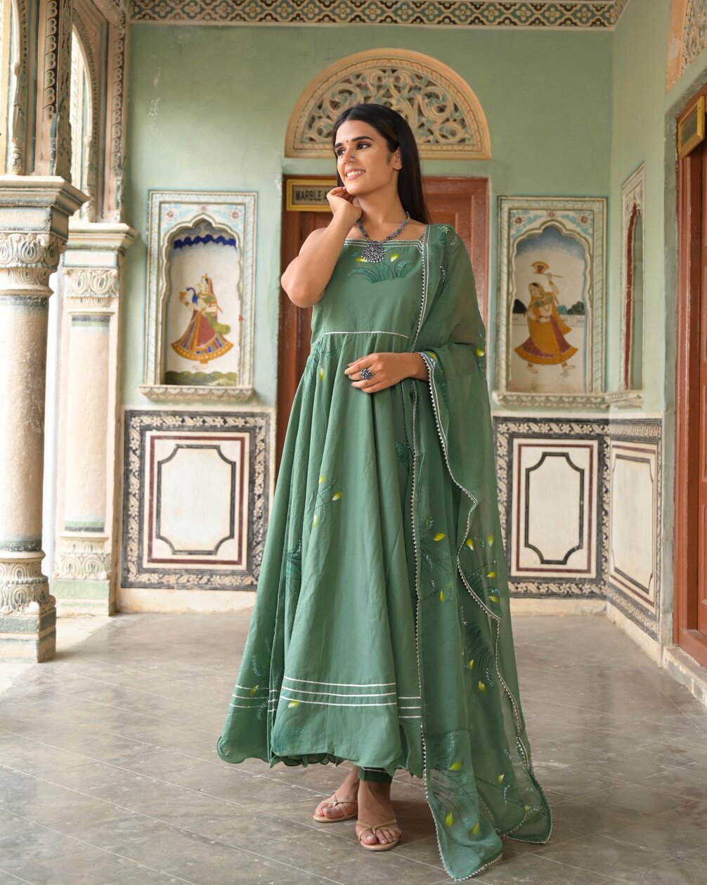 Olive Cotton Suit Set