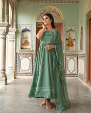 Olive Cotton Suit Set