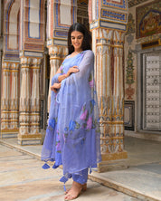 Powder Blue Cotton Suit Set