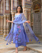 Powder Blue Cotton Suit Set