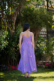 Purple Floral Handpainted Suit set