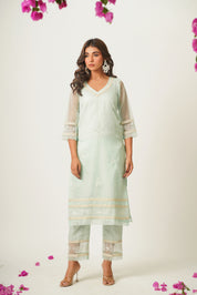 Piya Green Organza Suit Set