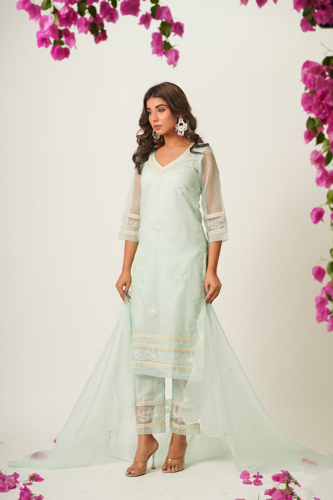 Piya Green Organza Suit Set