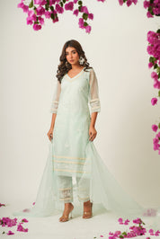 Piya Green Organza Suit Set