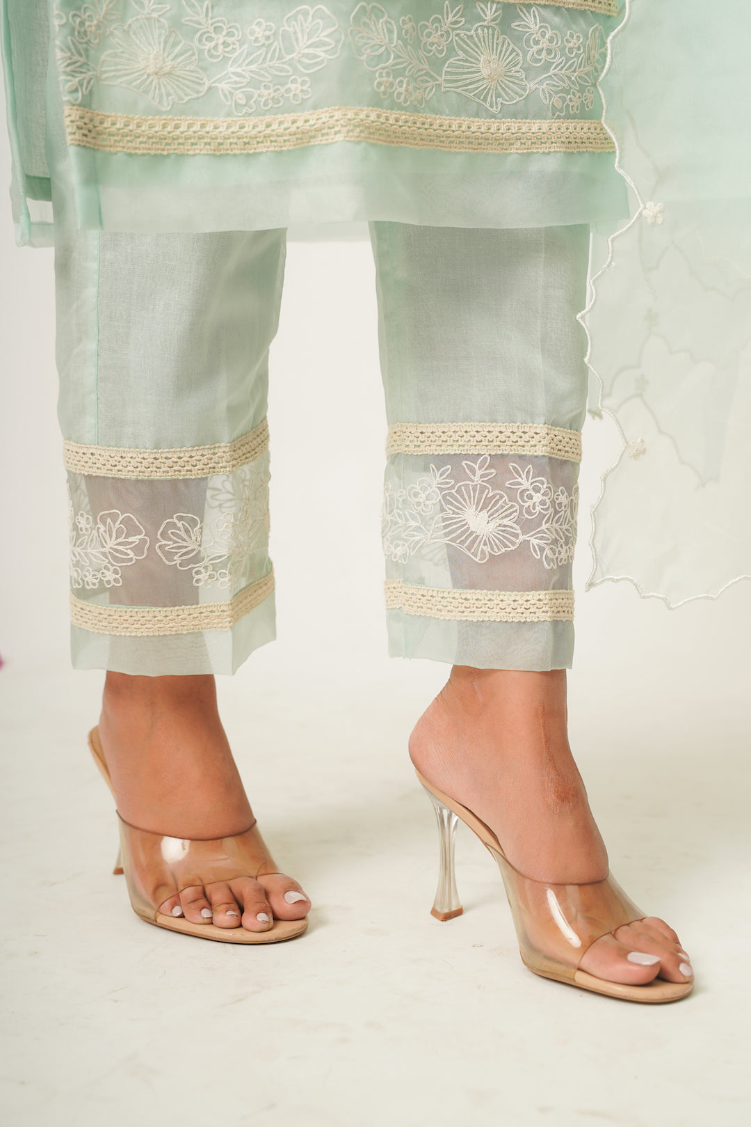 Piya Green Organza Suit Set