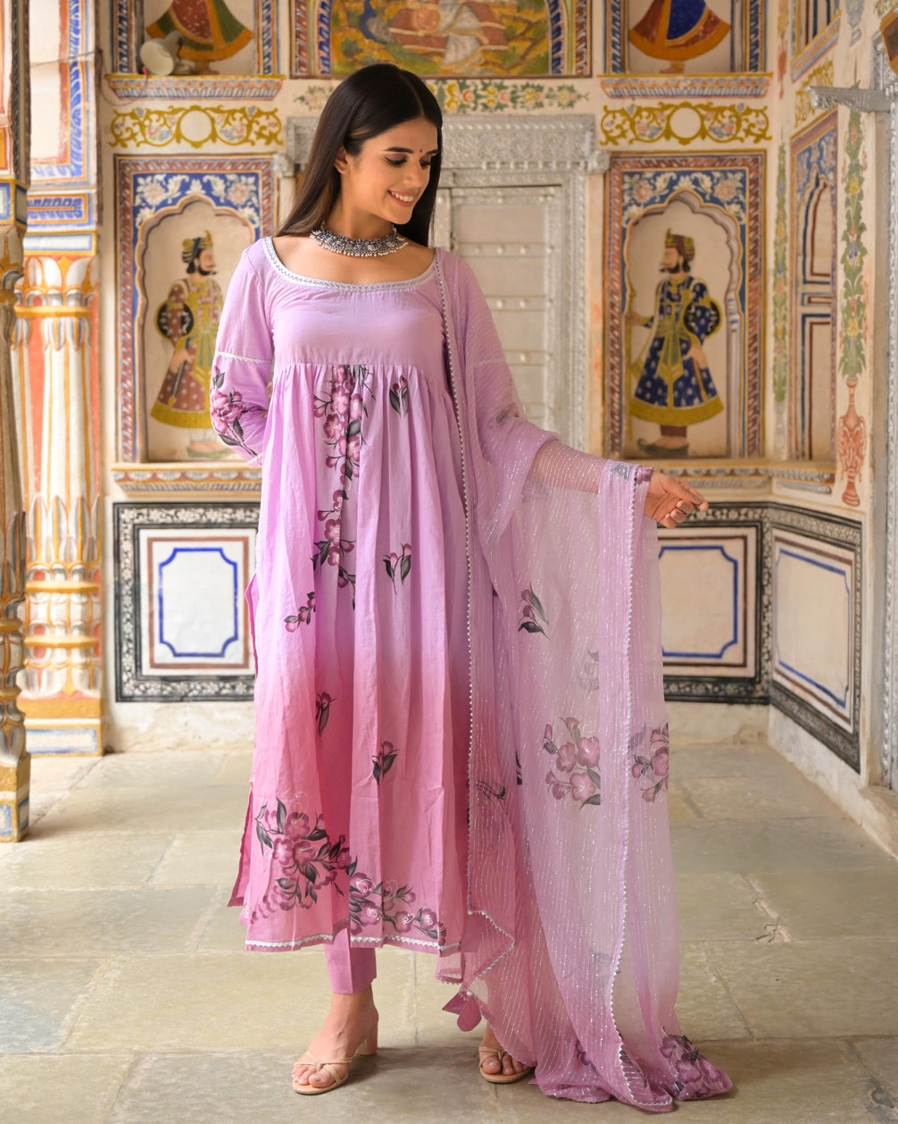 Rose Pink Cotton Suit Set